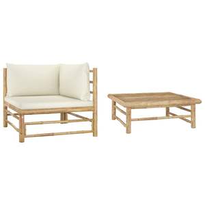 Conjunto de Muebles de Jardín de Poliéster 100% en Color Crema Bambú para Relajación al Aire Libre - Product Image 2