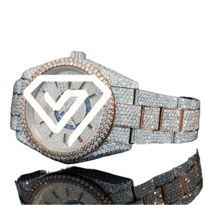 Montre automatique mécanique de luxe pour homme, entièrement sertie de diamants Moissanite VVS couleur D, style GMT - Product Image 2