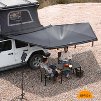 Auvent latéral de voiture à 180 degrés, 460x200cm en position ouverte, 19,8kg, cadre en aluminium, PU3000mm, compatible avec les hayons arrière