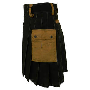 Kilt écossais pour homme, bicolore noir et kaki, de luxe, utilitaire, moderne et traditionnel, vente en gros d'usine 2026 - Product Image 5