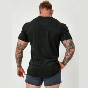 T-shirt de sport pour homme, léger, 100 % coton, col rond, infroissable, séchage rapide, respirant, manches courtes, coupe oversize, formel - Product Image 2