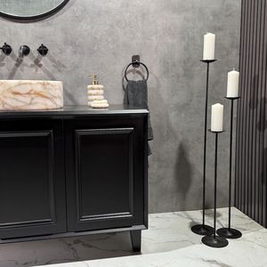 Iron <b>Tea</b> <b>Light</b> <b>Holder</b> Set of 3 Tall Black Metal Eco-friendly Handmade Floor <b>Holders</b> for Home Decoration Nordic Style - Product Image 5
