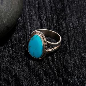 925 Sterling Silver Vintage Design Fancy Cut Natural <b>Turquoise</b> <b>Ring</b> Custom Made High Quality <b>Turquoise</b> Boho <b>Ring</b> for Parties - Product Image 3