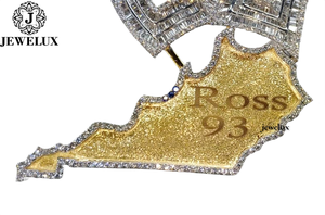 Jewelux Luxury Iced Out Gold Plated 925 Silver Freshwater Pearl Design Hip Hop Charms Pendant Jewelry Jewelux IGI Certified - Product Image 3