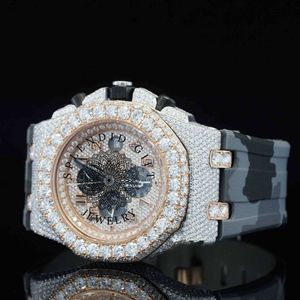 Reloj de Lujo para Hombre con Diamantes, Correa de Plata con Moissanita, Movimiento Analógico ETA, Ecológico, Cristal de Zafiro, 28mm, Cierre Oculto - Product Image 5