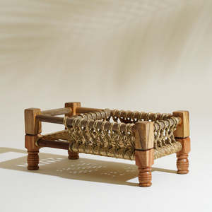 Charpai Wood <b>Serving</b> Tray | Sheesham Strip Tray for Kitchen Tray <b>Serving</b> <b>Set</b> (Pack of 1) - Product Image 4