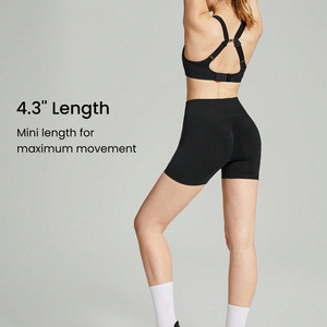 Shorts de yoga taille haute pour femmes, en nylon extensible personnalisé, pour la performance sportive et les programmes de branding - Product Image 2