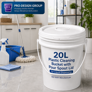 20L Plastic Cleaning <b>Bucket</b> <b>with</b> Pour Spout <b>Lid</b> for Liquid Dispensing, ISO 9001 Manufacturer - Product Image 6