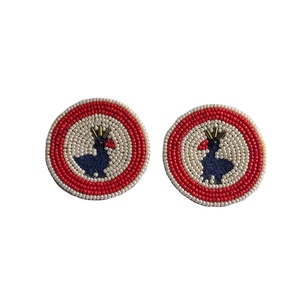 2025 Latest Hot Selling Indian Embroidery <b>Beaded</b> Statement Earrings Drop Dangle Seed <b>Beaded</b> Dangle Earrings Needlework - Product Image 1