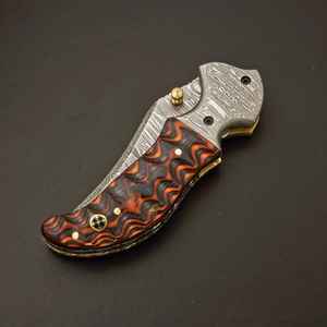 Cuchillo Plegable de Acero de Damasco para Camping, Precio Económico, Venta al por Mayor, Madera OEM, Product Palace LLC - Product Image 3
