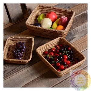 Natural Rattan Woven Tray Serving <b>Basket</b> for Food Display Kitchen Dining Restaurant Cafe Hotel and Home Organization Wholesale - Product Image 4