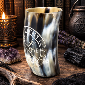 Vaso de Chupito de Cuerno de Búfalo Vikingo Ecológico Pulido a Mano, Grabado Personalizado, Vasos de Cuerno Naturales para Beber en Navidad FAIZA CRAFT - Product Image 6