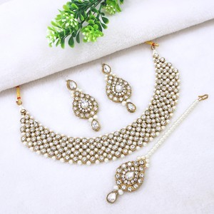 Conjunto de Joyería con Collar Chapado en Oro, Diseño Clásico de Última Moda, para Mujer, Boda, Fiesta, Compromiso - Product Image 2