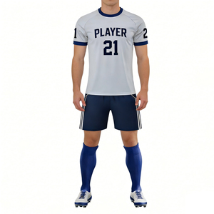 Uniformes de Fútbol Sublimados Personalizados OEM, Camisetas de Fútbol para Hombre con Nombres Bordados, Transpirables, de Poliéster/Algodón de Alta Calidad - Product Image 2