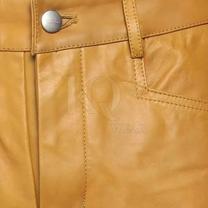 Pantalon en cuir de luxe pour homme, finition douce, coupe confortable, léger, respirant, tendance, pour l'hiver, idéal pour les affaires - Product Image 6