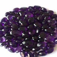 Ametyste naturelle ovale taillée en violet, pierres précieuses en vrac pour la fabrication de bijoux