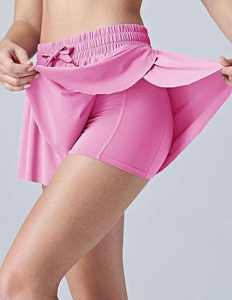 Shorts Deportivos de Lona Transpirables de Cintura Alta para Mujer, Pantalones Cortos para Hacer Ejercicio, Gimnasio, Correr, Tenis - Product Image 2