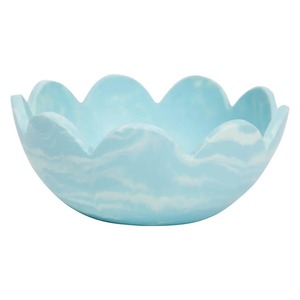 Handmade Ceramic Bowl <b>Green</b> Marbled Minimalist Design Polished Surface for Food Serving Gifting - Product Image 5