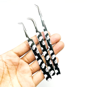 ชุดแหนบต่อขนตาสแตนเลสอย่างดี ลายขาวดำ 3 ชิ้น สำหรับต่อขนตา - Product Image 1