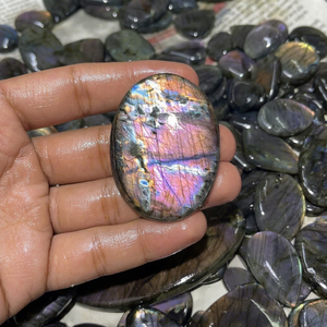 Wholesale Natural High Quality Multi Color Fire Spectrolite Labradorite Loose Gemstone Pear Rectangle Oval Cabochon Flat Back - Product Image 4