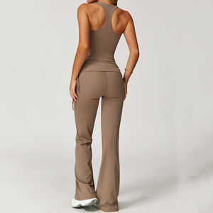 Ensemble 3 pièces de vêtements de sport pour femmes, taille haute, respirant, sans couture, en Spandex/Nylon 220g, comprenant Leggings, Veste de sport et Yoga - Product Image 3