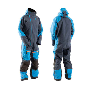 ชุดจั๊มสูทสกีมีฮู้ดสำหรับผู้ชาย สีตัดต่อ กันน้ำ Gore-Tex โพลีเอสเตอร์ ไนลอน ใยสังเคราะห์ บุฉนวน ปิดด้วยซิป ชุดสำหรับเล่นหิมะสำหรับผู้ใหญ่ - Product Image 1