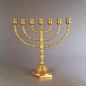 Élégant Chandelier en Métal à 9 Bras, Porte-Bougie Menorah Décoratif, Centre de Table, Accent d'Intérieur - Product Image 3