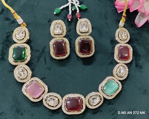 Collier Kundan en moissanite SKU- AN 372 MK - Product Image 2
