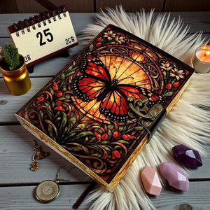 Diario de Cuero Butterfly Luna, Hecho a Mano, Papel Vintage, Personalizado, Regalo para Él y Ella - Product Image 2