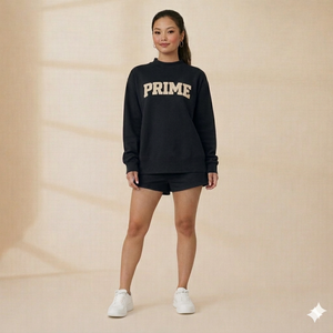 Conjunto Elegante de Invierno para Mujer, Cuello Alto, Dos Piezas, Felpa Cálida, Cómodo y Estiloso para el Frío - Product Image 1