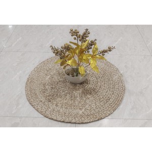 Industry Trending Round Jute Area Rug Chevron Pattern Flat Weave Non Slip Rubber Backing Modern Style Living Room Decor - Product Image 6