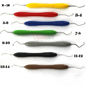 Rootcare RI-00022 Juego de Curetas Dentales Manuales de Acero Inoxidable Gracey, Reutilizables, Recubiertas de Silicona, Autoclavables, para Cirugía Periodontal - Product Image 3