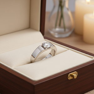 Classic AMBER JEWELS N-38 Unisex 14K <b>Gold</b> Plated IGI Certified Wedding Band <b>Ring</b> with Pave <b>Set</b> Round Diamonds Eternity Design - Product Image 5