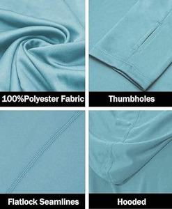 Chemise de pêche unisexe à manches longues, protection solaire UV UPF 50+, sweat à capuche imperméable à l'avant, course à pied, randonnée, grande taille, extérieur - Product Image 4
