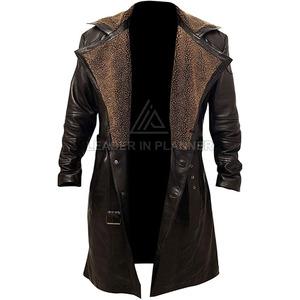 Abrigo de cuero genuino para hombre OEM, corte clásico ajustado, abrigo de invierno de cuero hecho en Pakistán. - Product Image 2