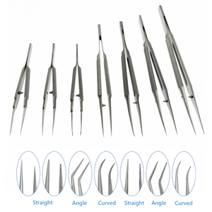Ophthalmic Tweezers Round Handle <b>Platform</b> Forceps Eye Surgical Instrument Microsurgical Stainless Steel Reusable Tool - Product Image 1