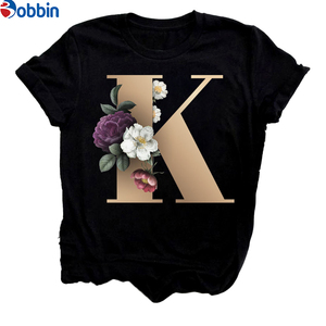 Nouveau T-shirt d'été pour couples, vêtement respirant, imprimé alphabet, combinaison de lettres personnalisées, T-shirt tendance pour femme - Product Image 5