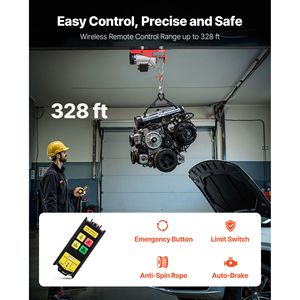 Verricello Elettrico in Acciaio da 1150W 110V con Telecomando Wireless, Cavo Singolo da 40ft, Capacità di Sollevamento 1320 Lbs per Uso Agricolo, 6 m - Product Image 2