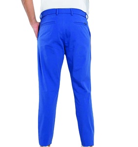 Pantalones Chinos Formales de Lona Cumbre Sports, los Más Populares, de Cintura Alta, Cómodos, Teñidos con Hilo, Azules, de Pierna Recta, Transpirables - Product Image 2