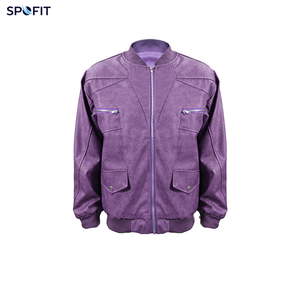 Chaqueta de Cuero PU Suave y Resistente para Hombre, Estilo Casual, Color Morado, Diseño con Cierre, Fabricación Personalizada - Product Image 4