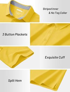 Men's Short Sleeve Polyester/Cotton Blend <b>Classic</b> Fit Casual Collared Golf Style Breathable Solid Digital Printed Knitted Shirt - Product Image 6
