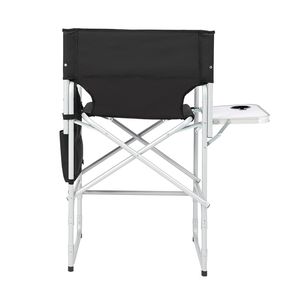 Sedia da Regista in Tubo di Ferro Bianco Argento 103*60*499cm, Capacità 120kg, Superficie in Tessuto Nero, Struttura in Ferro Verniciato a Spruzzo, Capacità 120kg - Product Image 5