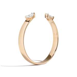 Cuff Bracelets Open <b>Bangle</b> Geometric Custom 14K 18K <b>Solid</b> <b>Gold</b> 2 Carat Trillion Lab Grown Diamond Jewelry Manufacturer Wholesale - Product Image 5