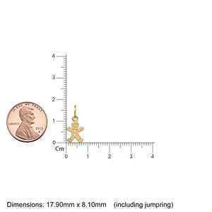 Breloque en or massif Homme en pain d'épices / Biscuit de Noël en or / Bijou de fête / Breloque pour bracelet ou collier / pour elle - Product Image 3