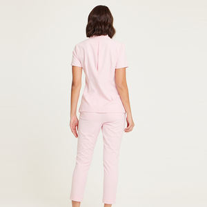 Tenue d'infirmière tendance, combinaison de travail multi-poches, col, manches courtes, 72% polyester/21% rayonne/7% élasthanne, personnalisable pour hôpital - Product Image 4