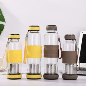 Tasse à eau en verre monocouche multicolore avec sangle de transport et filtre, idéale pour la séparation du thé - Product Image 2