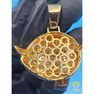 Cartoon Pendant With Black And Pink Stones Custom Moissanite Diamond Streetwear Jewelry - Product Image 5