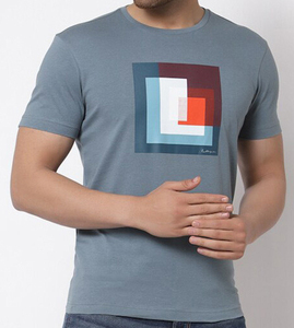Camiseta de Algodón Estampada para Hombre, Estilo Casual, Cuello Redondo, Manga Corta, Transpirable, Corte Regular, para Uso Diario, OEM ODM - Product Image 5