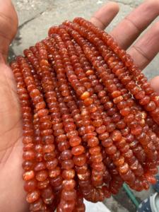 AAA+ Quality Natural Orange Sunstone Rondelle <b>Beads</b> 6mm-10mm IGI Certified Aligemstones Brand Loose Gems for Jewelry Making - Product Image 2