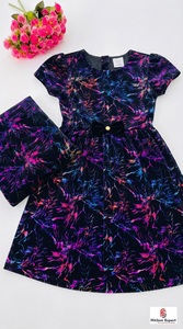 Soft Multicolor Foil Printed Velvet Fabric Premium Garments Dresses Kaftans Fashion Wear Home Textile OEM - Product Image 3
